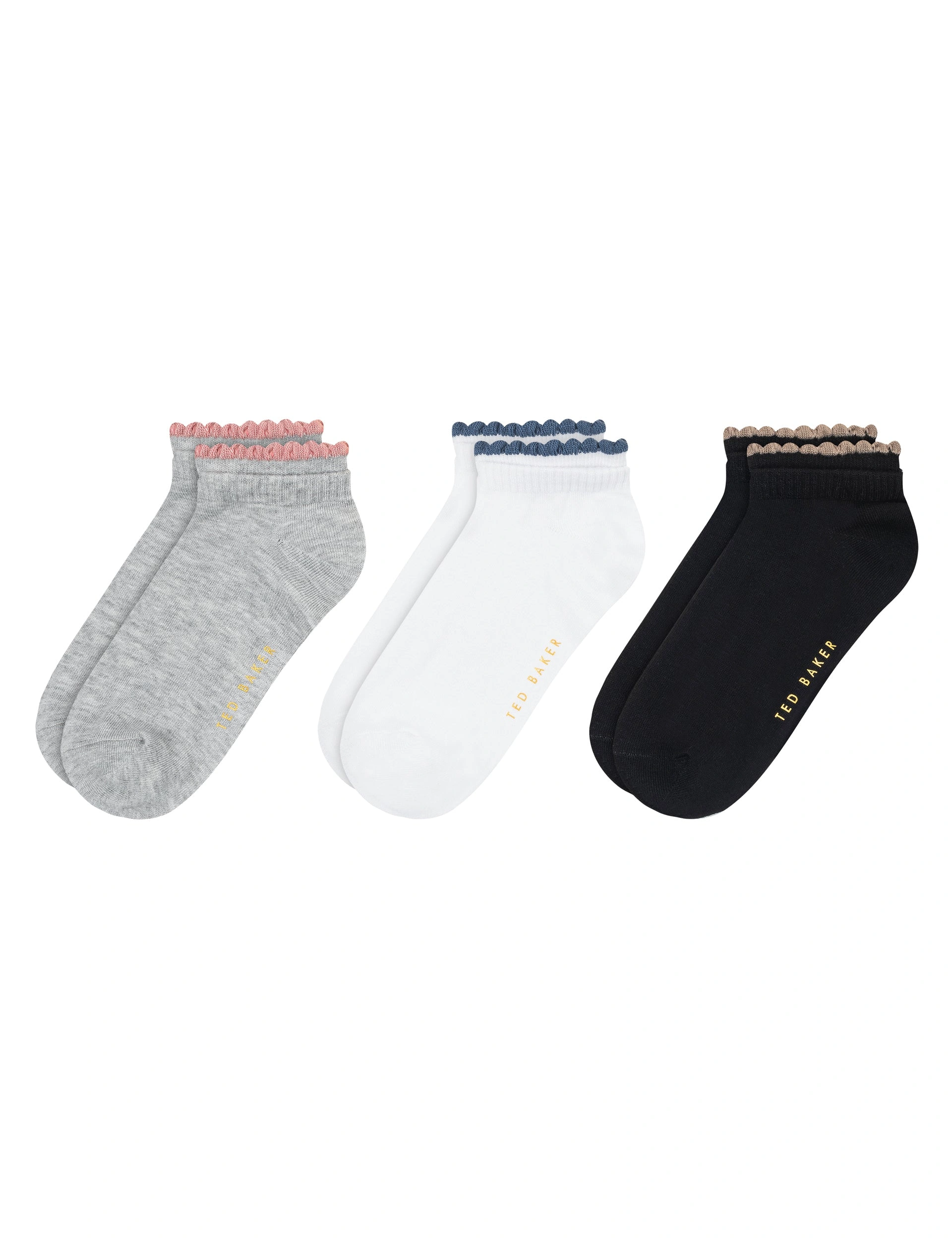 Double Cuff Comfort: Low-Cut Socks for Her - A Trio of Delight