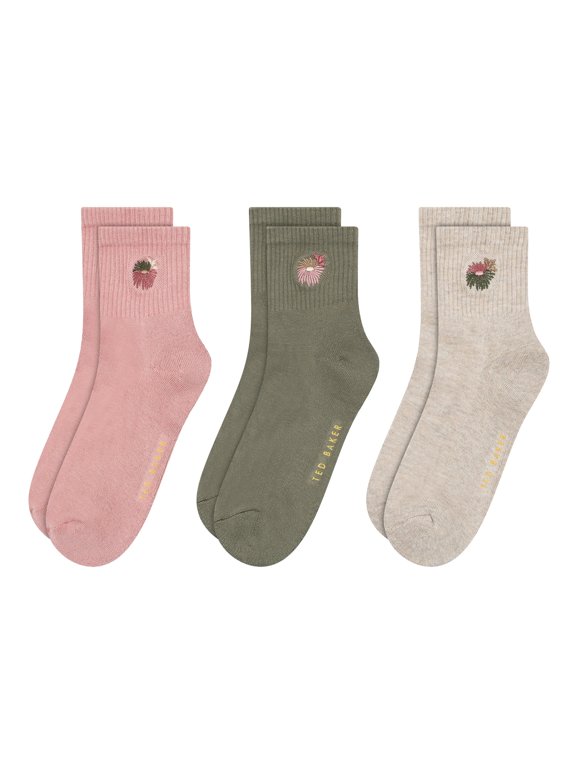Comfy Terry High Quarters: Cosy Toe & Heel Crew Socks for Her, 3 Pairs.
